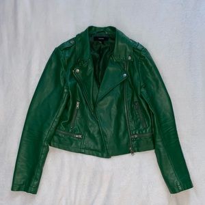 Green Faux Leather Jacket